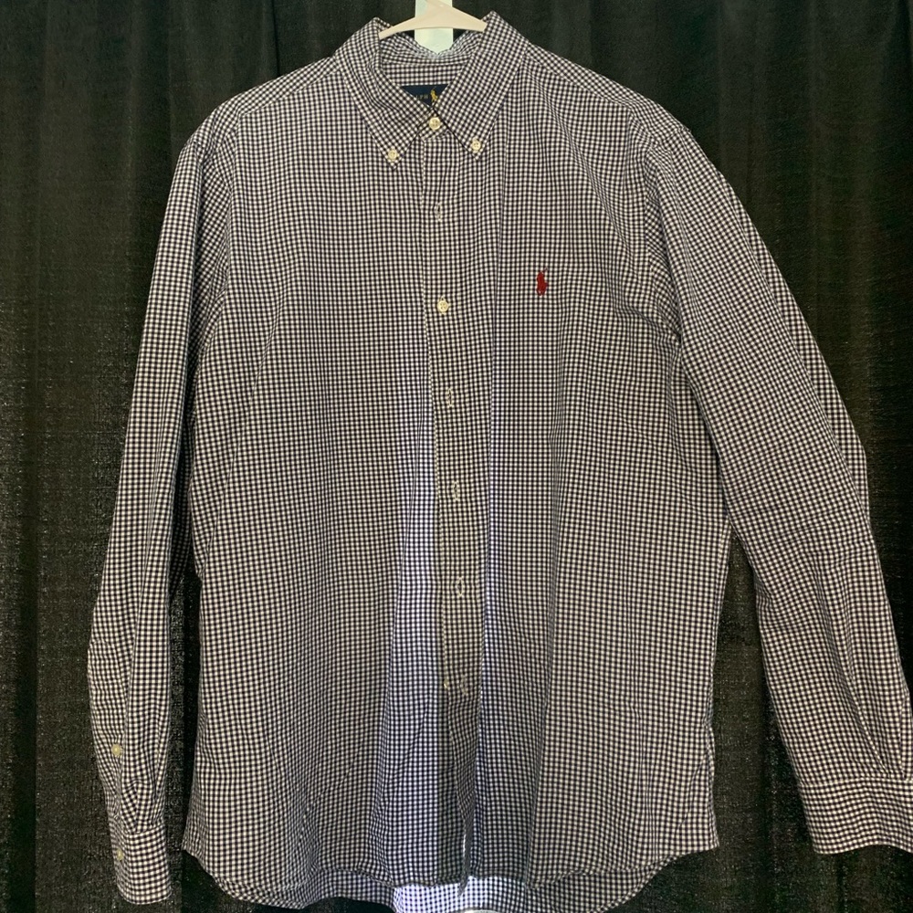 Navy Polo Button-Up Shirt